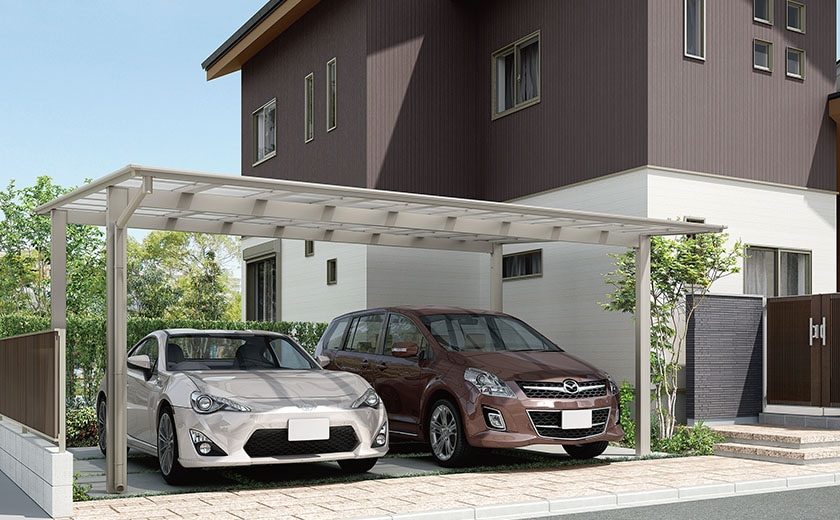 LIXIL フーゴF（フラット屋根）2台用の外観イメージ