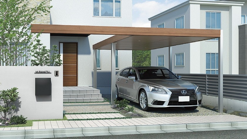 LIXIL Gルーフ カールーフタイプ（1台用）の施工イメージ