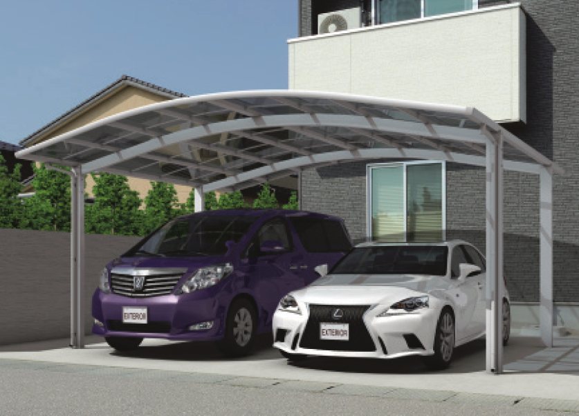 三協アルミ カムフィエース 2台用の施工イメージ