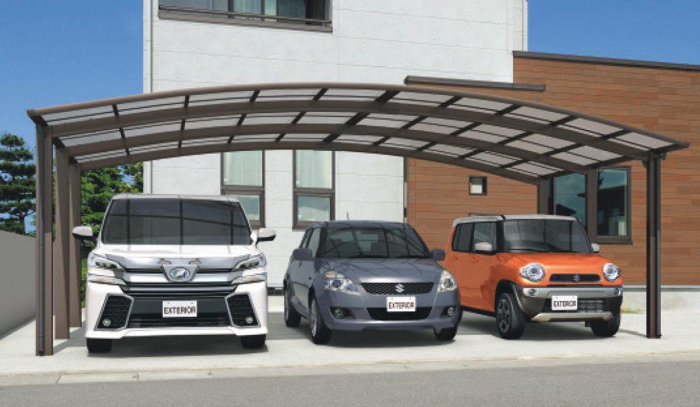三協アルミ カムフィエース 3台用の施工イメージ