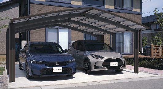 三協アルミ カムフィエースZ（2台用）の施工イメージ