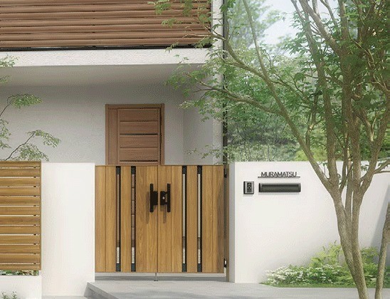開き門扉AA(LIXIL)の施工イメージ(福岡)