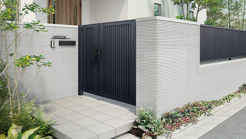 LIXIL 開き門扉AB 門扉の施工イメージ（福岡）