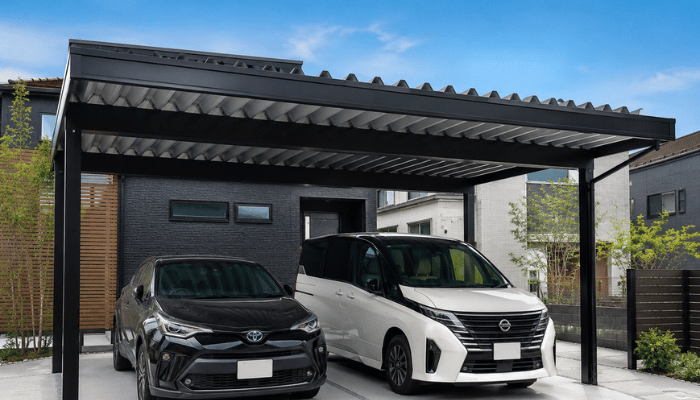 折板カーポートの施工例（福岡）