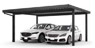 LIXIL カーポートSW 折板屋根カーポート 2台用の施工イメージ（福岡）
