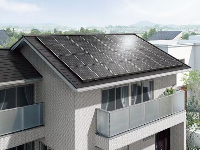 住宅用太陽光発電パネルの施工例（福岡）