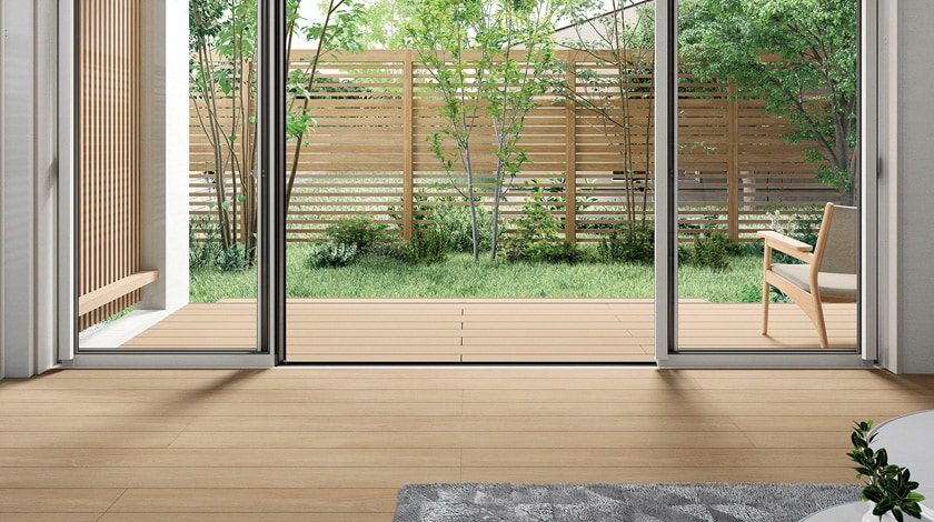 LIXIL 樹ら楽ステージ ウッドデッキの施工イメージ（福岡）