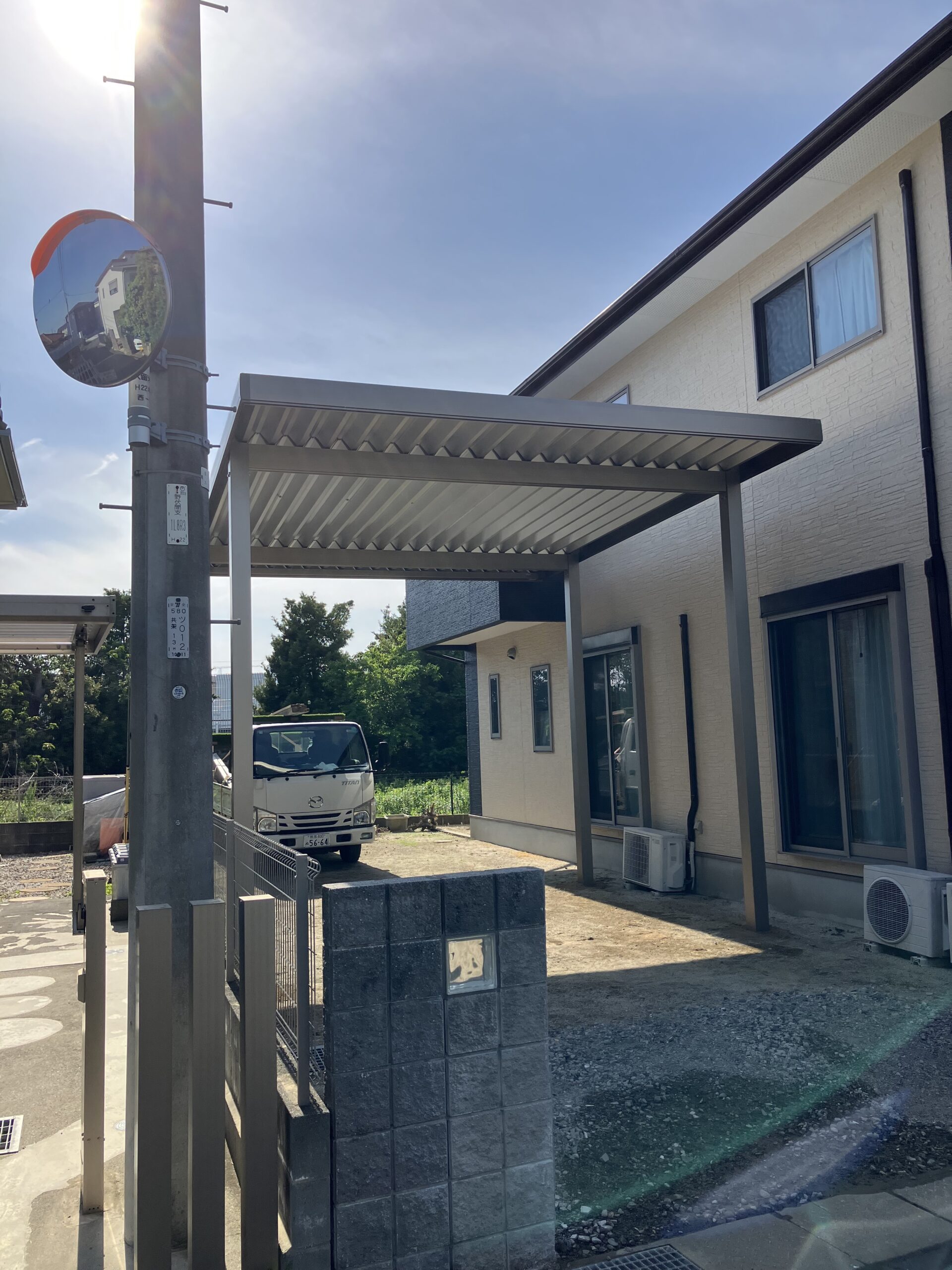 佐賀県 オリジナル折板屋根カーポート 屋根フレームの詳細