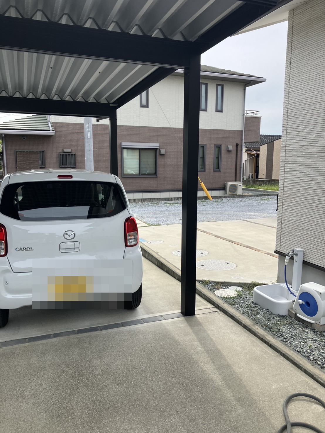 施工前 駐車場まわり フェンス設置前の状態(福岡県久留米市三潴町)