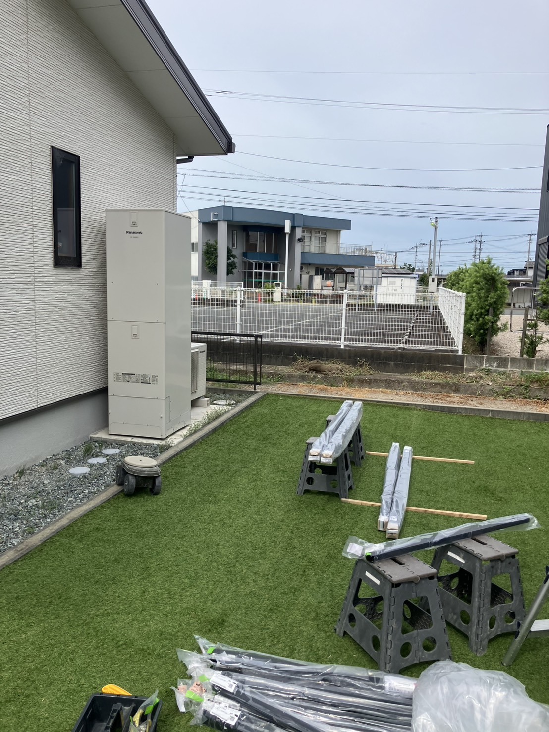 施工前 お庭・人工芝スペース フェンス設置前の状態(福岡県久留米市三潴町)