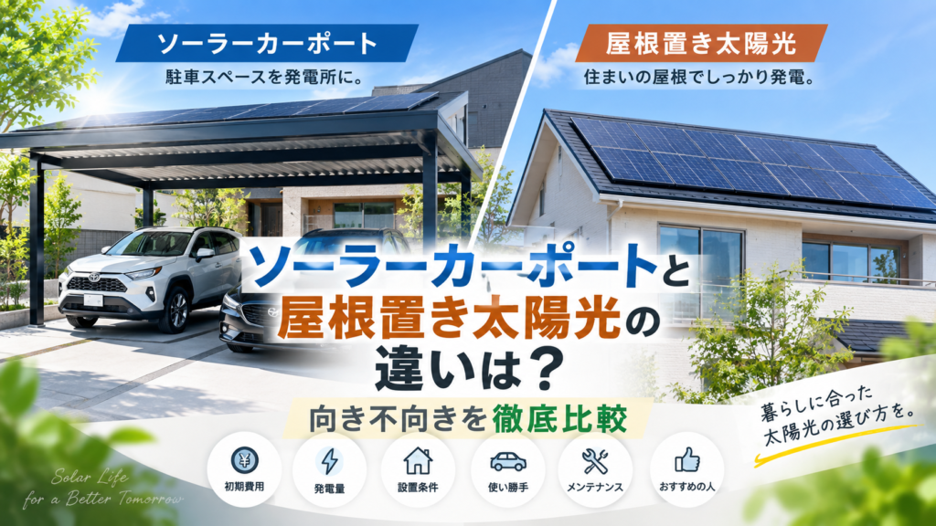 ソーラーカーポートと屋根置き太陽光の違い