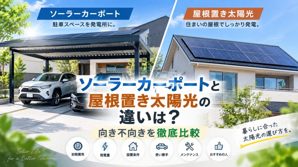 ソーラーカーポートと屋根置き太陽光の違い